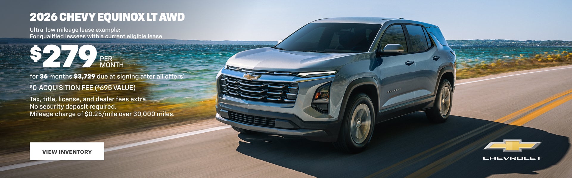 2026 Chevy Equinox LT AWD. Ultra-low mileage lease example for qualified lessees with a current e...